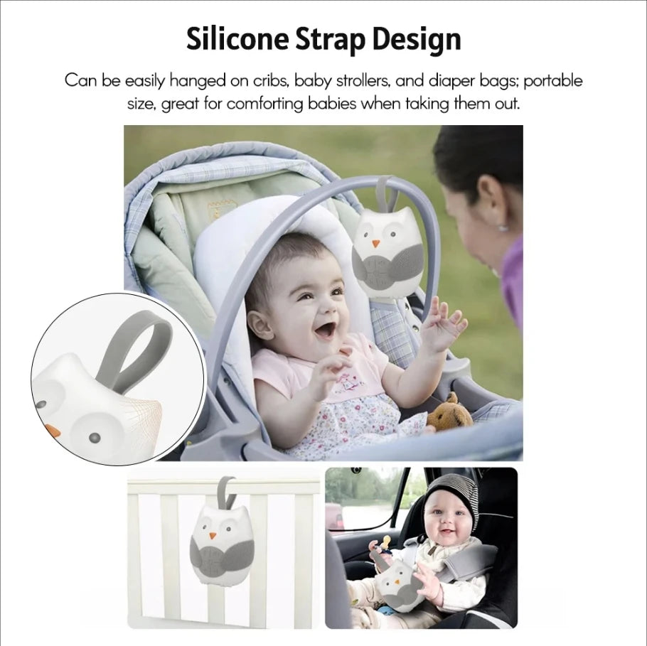 Portable Owl White Noise Machine Baby Soothing Soothing Sleep Aid Device Compact Baby Music Sleep Device Music Player