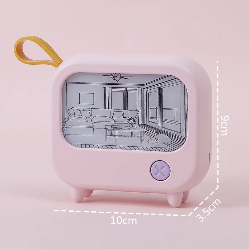 Veilleuses Bebe Pink TV Painting Night Light Led Cute Child Learning Table Lamp Room Home Decoration Atmosphere Lighting Mini Desktop Birthday Gift