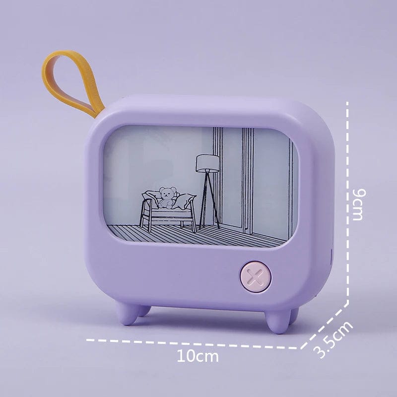 Veilleuses Bebe Purple TV Painting Night Light Led Cute Child Learning Table Lamp Room Home Decoration Atmosphere Lighting Mini Desktop Birthday Gift